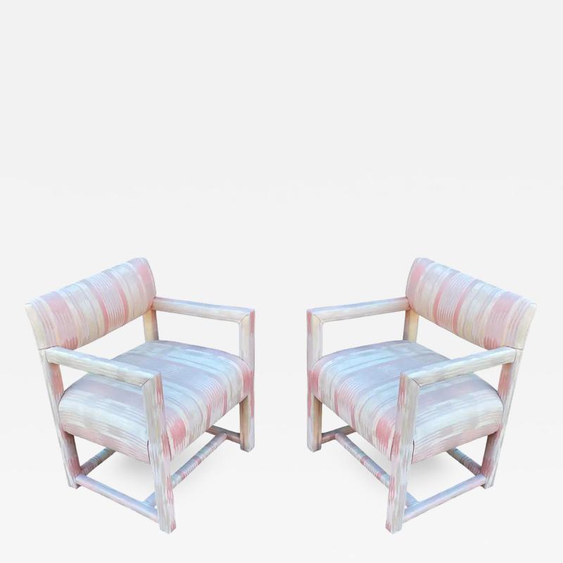 Milo Baughman Pair of Mid Century Modern Parsons Armchair Lounge Chairs after Milo Baughman