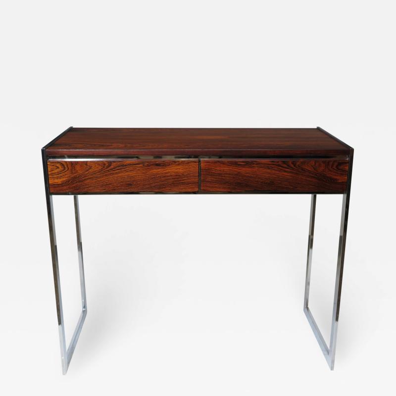 Milo Baughman Rosewood and Chrome Console Desk Attributed to Milo Baughman