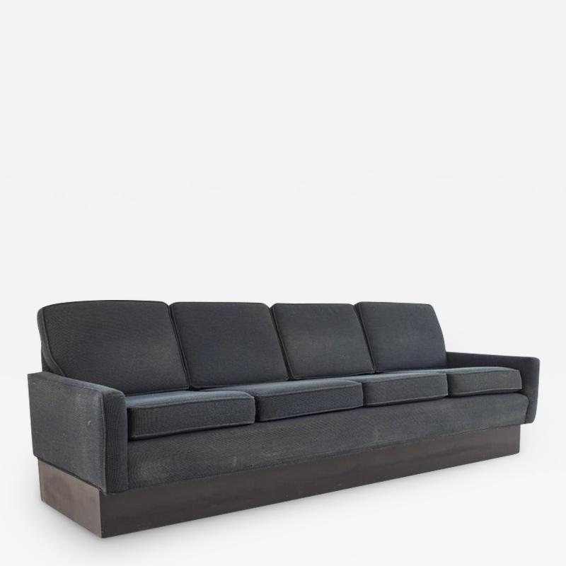 Milo Baughman Style Mid Century Pedestal Cube Sofa