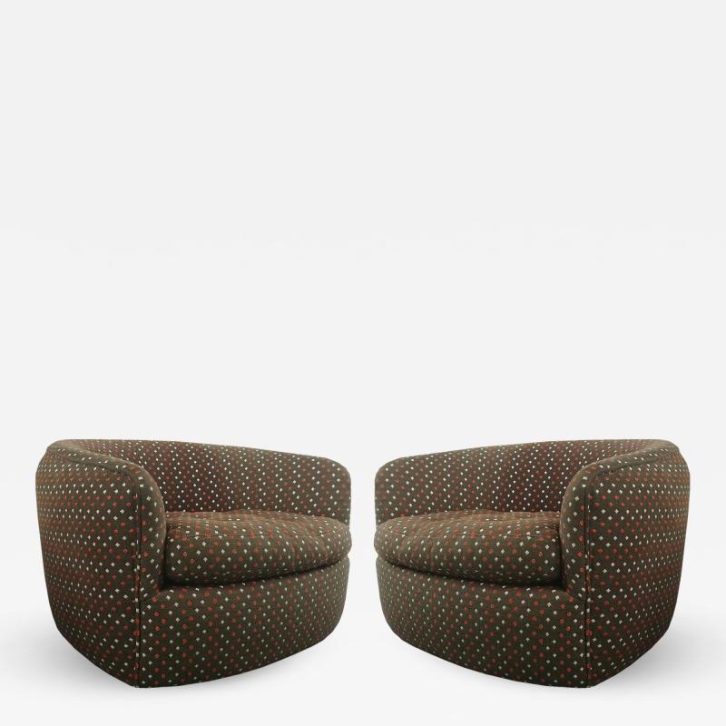 Milo Baughman Swivel Tub Chairs designed by Milo Baughman