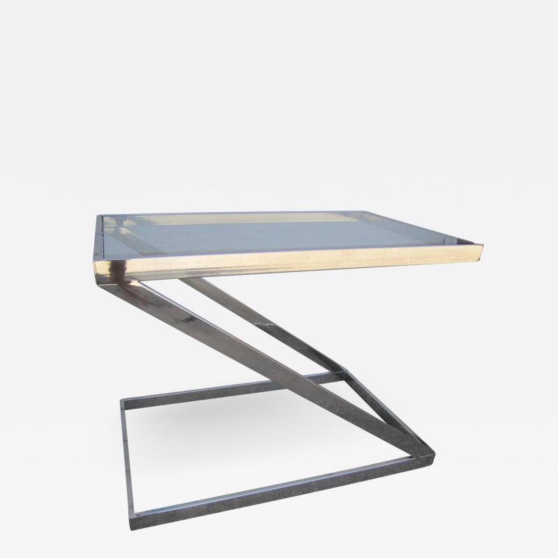 Milo Baughman Terrific Milo Baughman Chrome Z End Side Table Mid Century Modern