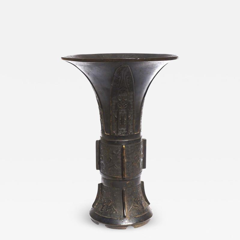 Ming Dynasty Bronze Gu Beaker Vase