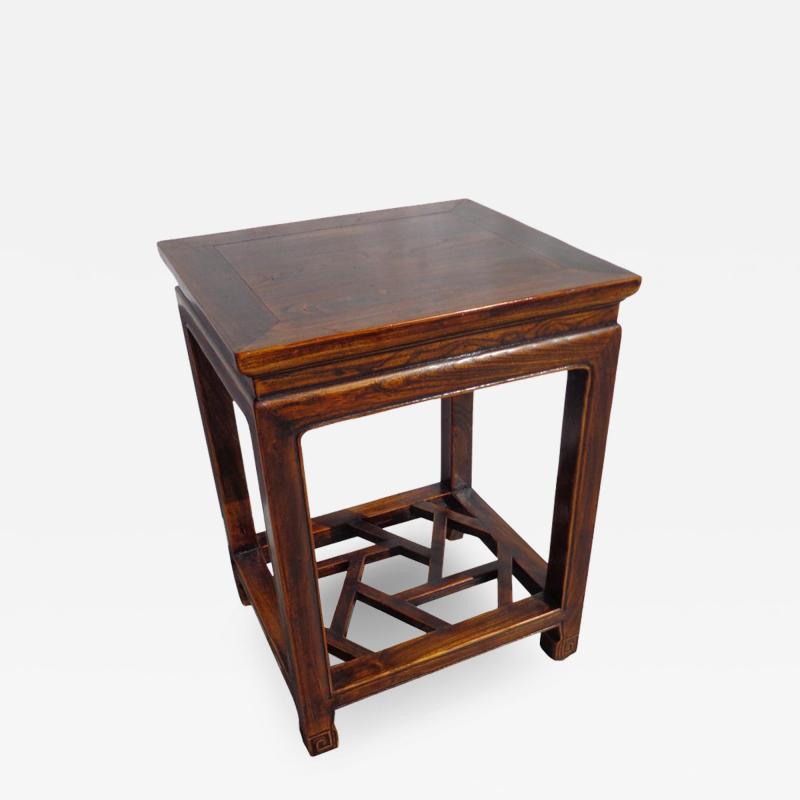 Ming Style Chinosarie Side Table with Fretwork