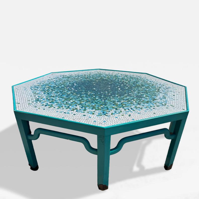 Ming Style Octagon Coffee Table with Mosaic Top