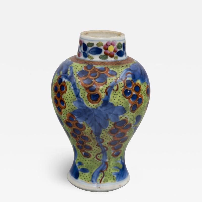 Miniature Chinese Qianlong Period Clobbered Vase Circa 1770