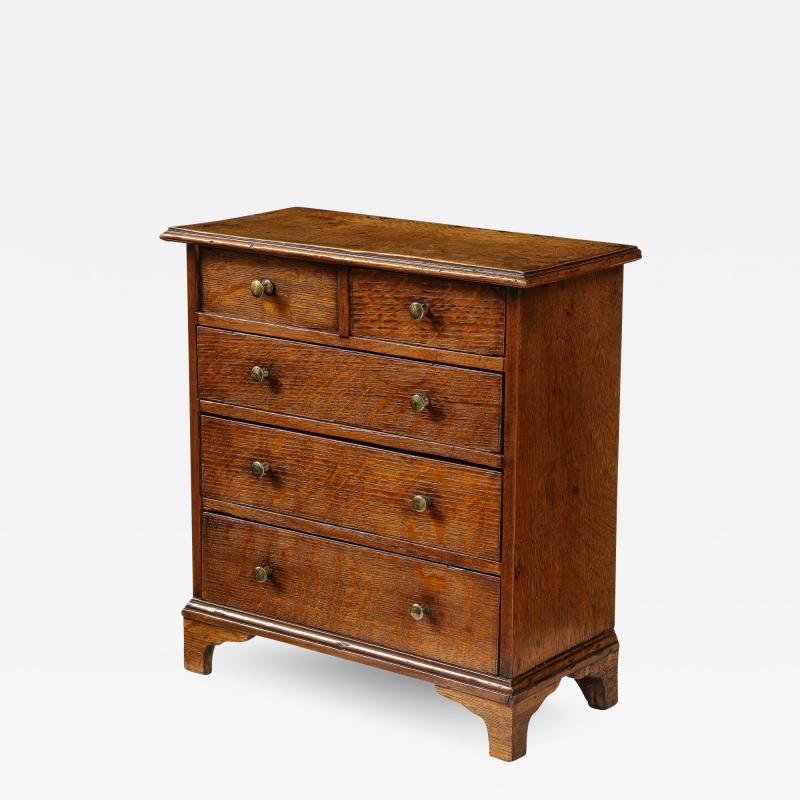 Miniature Oak Chest of Drawers Early 19th Century