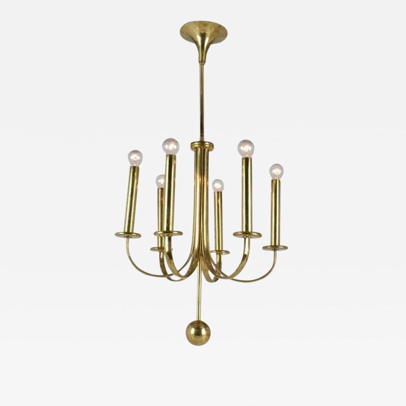 Minimal Brass 1960s Chandelier