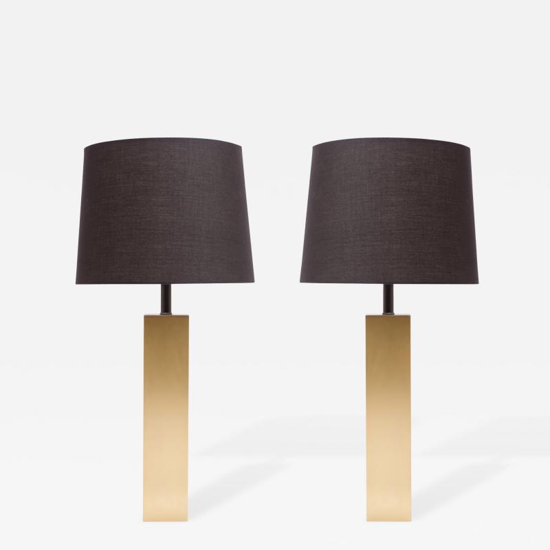Minimalist Brushed Brass Lamps by L Paul Brayton Ltd 