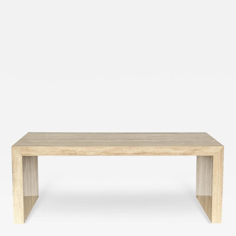 Minimalist Italian Travertine Console Table