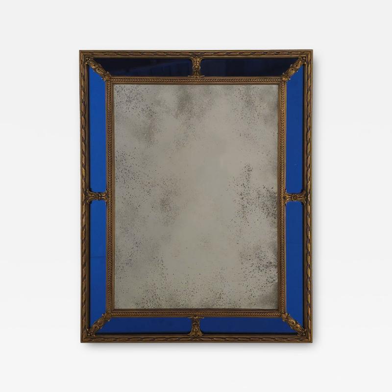 Mirror with Cobalt Panels Italy circa 1930
