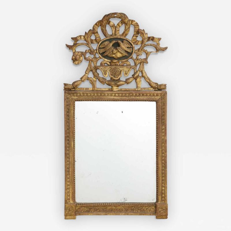 Mirror with lovebird crown