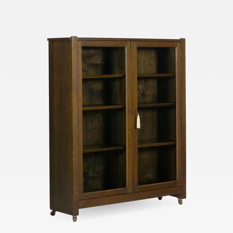 Mission Arts Crafts Oak Antique Bookcase Bookshelf Cabinet 20th Century