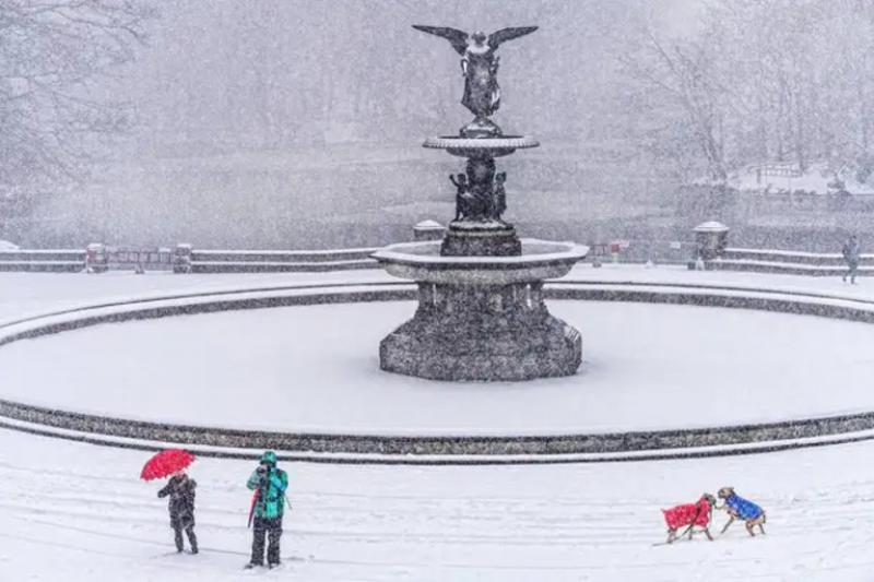 Mitchell Funk Bethesda Fountain in the Snow