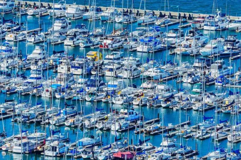 Mitchell Funk Boats in a Marina