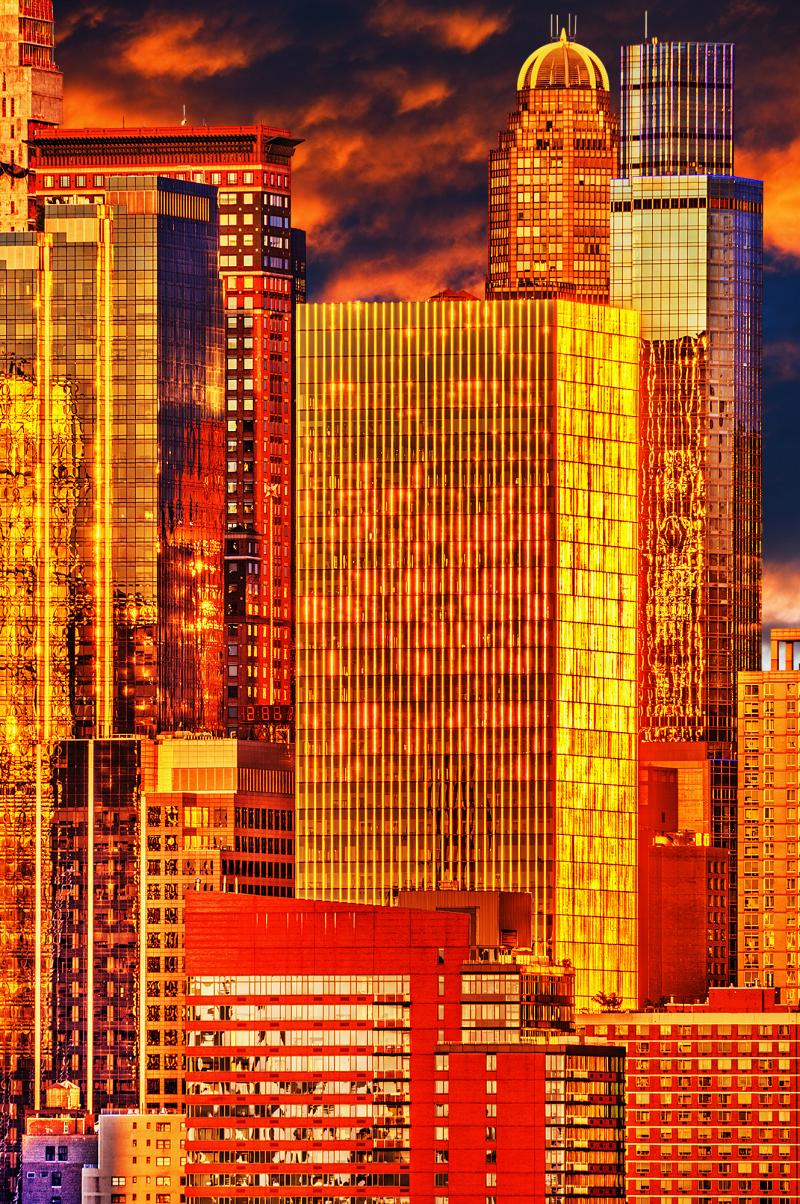 Mitchell Funk City of Gold Mahattan skyline in a golden light