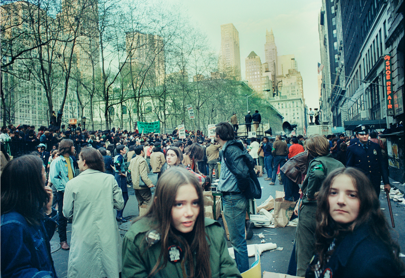 Mitchell Funk Cop with a Club Bryant Park Vietman Anti War Rally 1969