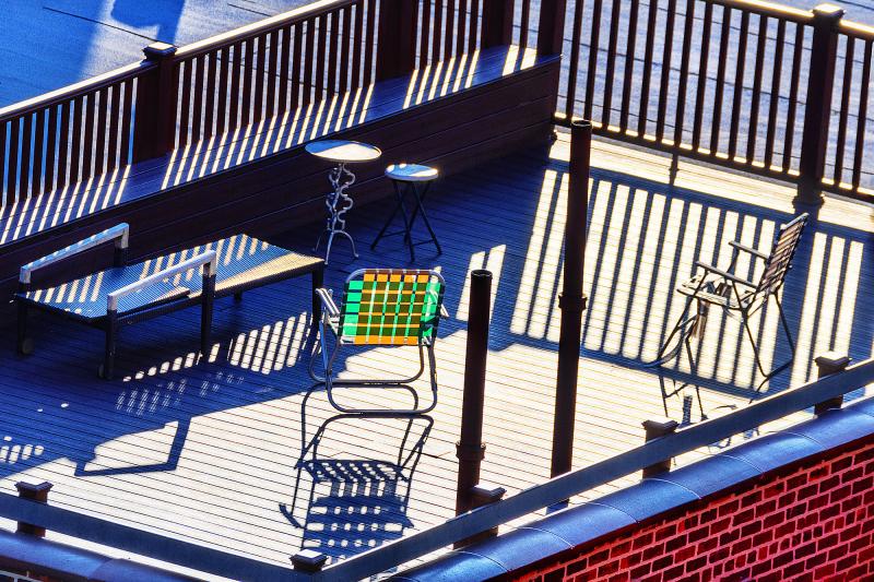 Mitchell Funk Deck Chair Casual Abstraction with Raking Light and Shadows