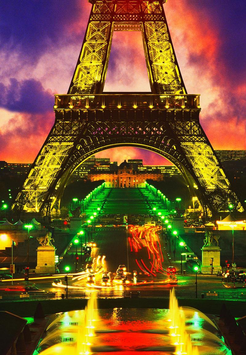 Mitchell Funk Eiffel Tower At Dusk With Dramatic Sky Paris France