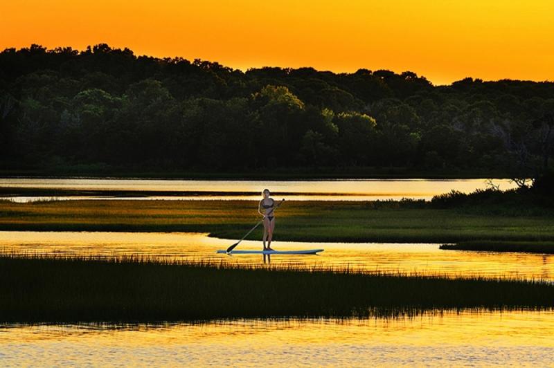 Mitchell Funk Girl in East Hampton Pond