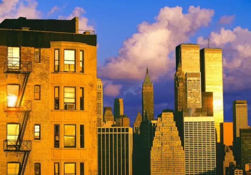 Mitchell Funk Lower Manhattan drenched in Magical Light