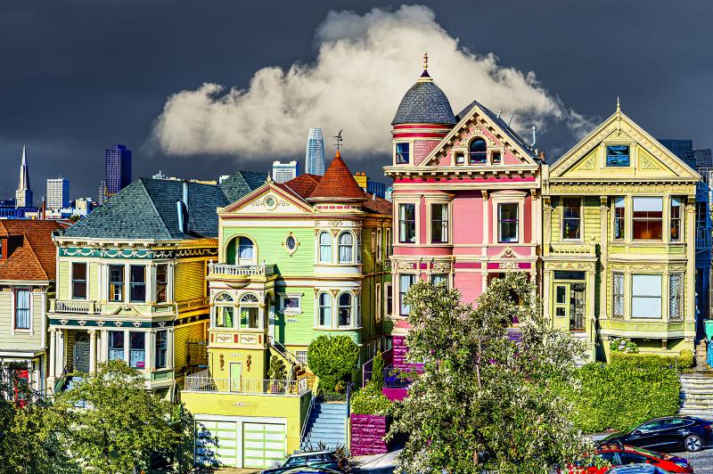 Mitchell Funk Painted Ladies Victorian Architecture Alamo Square San Francisco