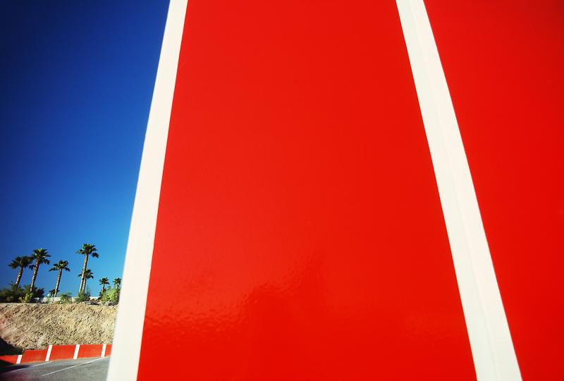 Mitchell Funk Red Wall with Palm Trees