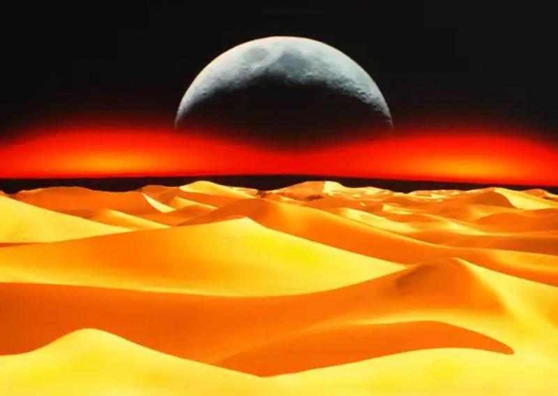 Mitchell Funk Sci Fi Sand Dunes to the Moon