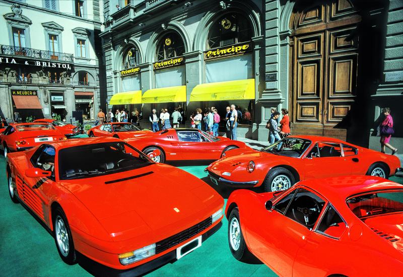 Mitchell Funk Vintage Red Ferrari in Florence Italy Race Cars Red Sports Cars