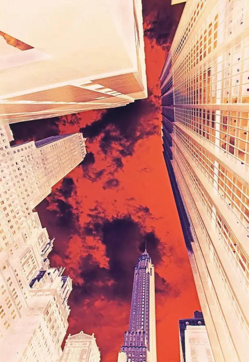 Mitchell Funk Wall Street Negative Color Abstract Photography by Mitchell Funk