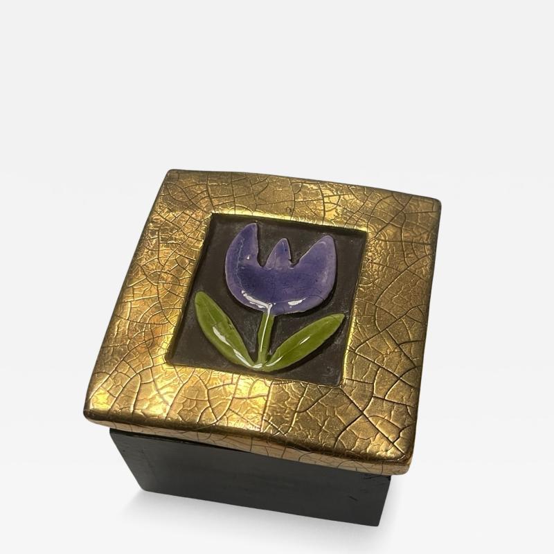 Mithe Espelt 1970s Studio pottery ceramic box by Mith ESPELT