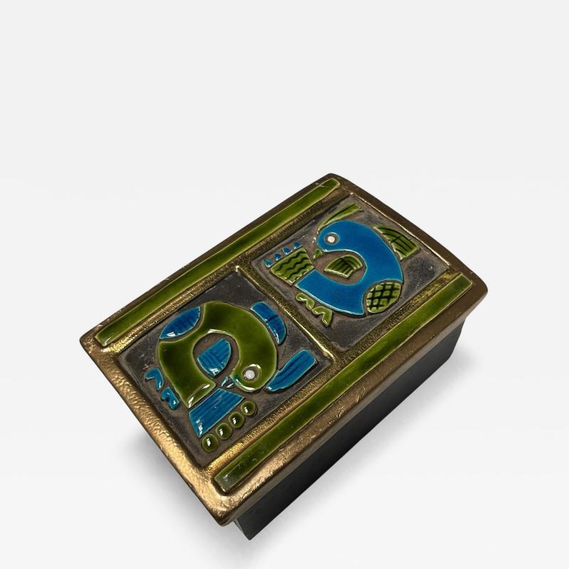 Mithe Espelt 1970s Studio pottery ceramic box by Mith Espelt