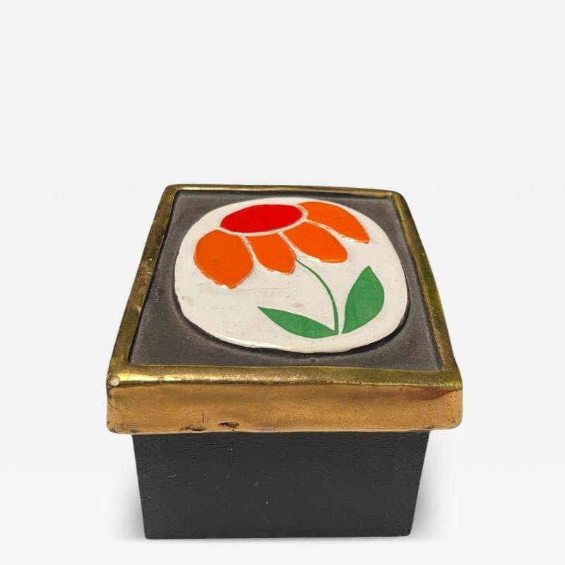Mithe Espelt 1970s Studio pottery ceramic box by Mith Espelt