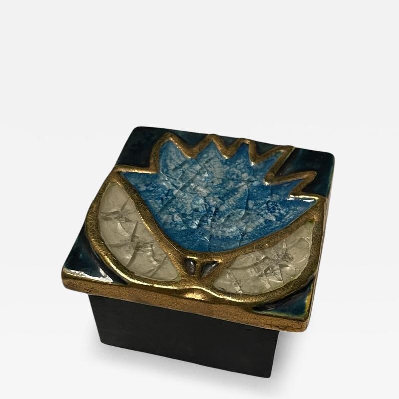 Mithe Espelt 1970s Studio pottery ceramic box by Mith Espelt