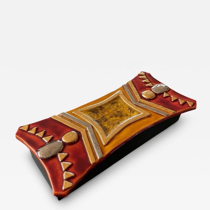 Mithe Espelt 1970s Studio pottery ceramic box by Mith Espelt