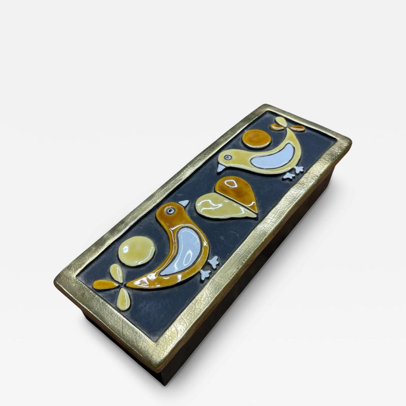 Mithe Espelt 1970s Studio pottery ceramic box by Mith Espelt