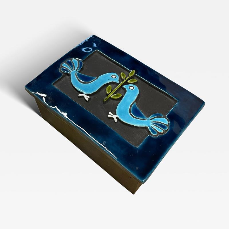 Mithe Espelt 1970s Studio pottery ceramic box by Mith espelt