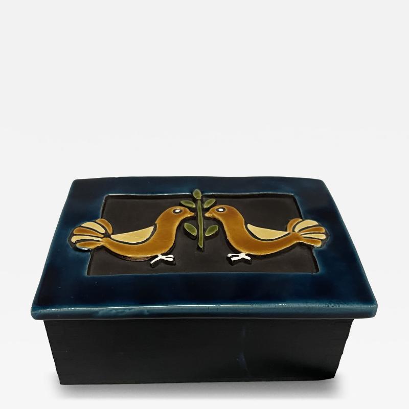 Mithe Espelt 1970s Studio pottery ceramic box by Mithe Espelt