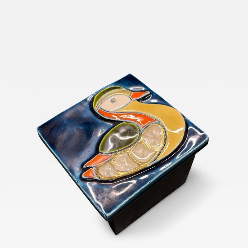 Mithe Espelt 1970s Studio pottery ceramic decorative box by Mith Espelt