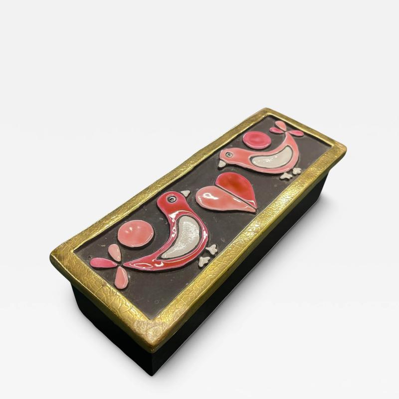 Mithe Espelt 1970s Studio pottery ceramic mirror by Mith Espelt