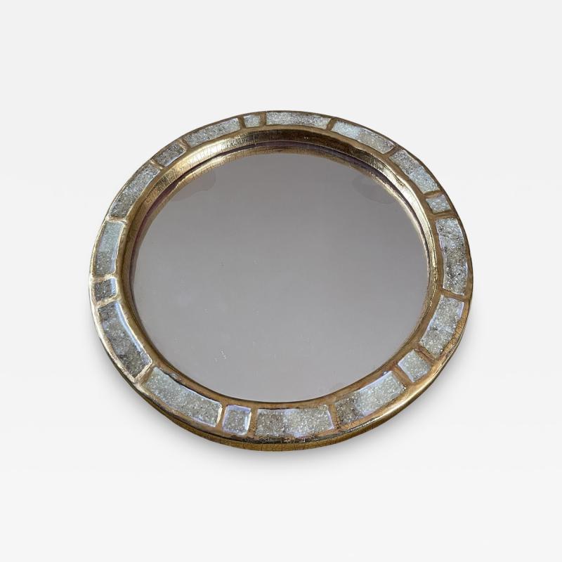 Mithe Espelt 1970s Studio pottery ceramic wall mirror by Mith Espelt