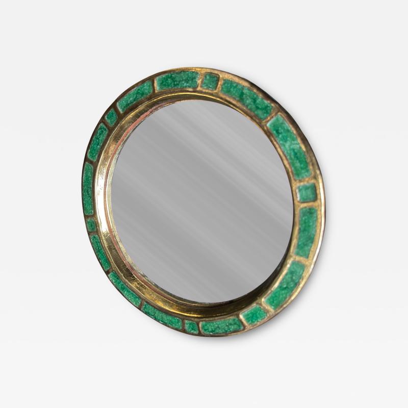 Mithe Espelt 1970s Studio pottery ceramic wall mirror by Mith Espelt