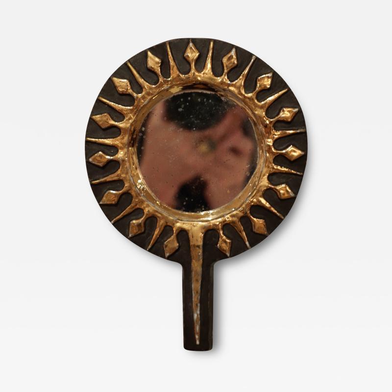 Mithe Espelt A Mithe Espelt Black Gold Ceramic Hand Mirror