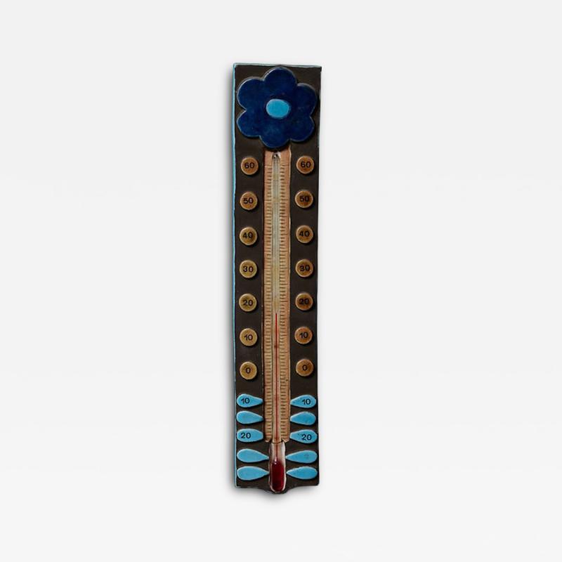Mithe Espelt Ceramic Thermometer by Mith Espelte with Flower Motif