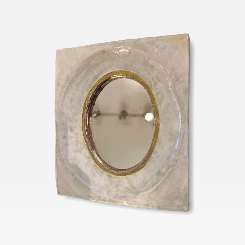 Mithe Espelt Ceramic mirror Ameli by Mith Espelt France 1960s