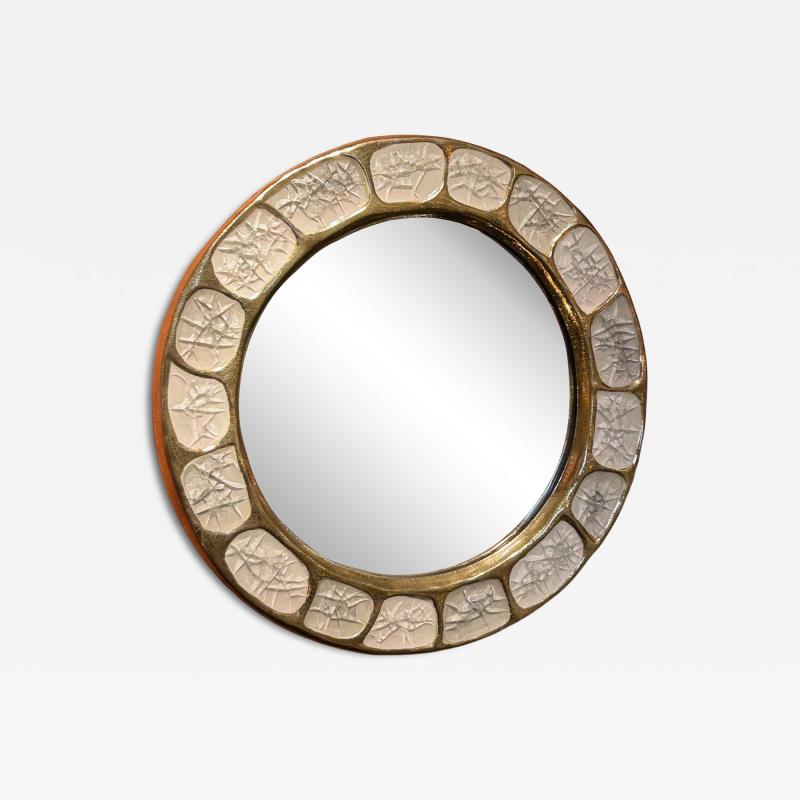 Mithe Espelt Ceramic mirror Cristaux by Mith Espelt France 1960s