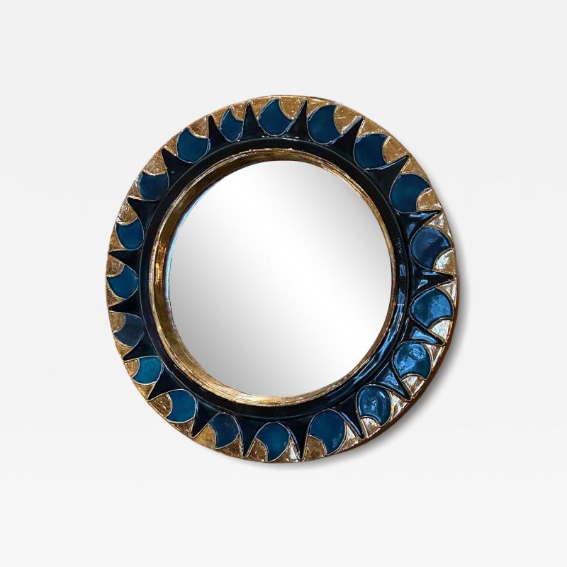 Mithe Espelt Ceramic mirror Flammes by Mith Espelt France 1960s