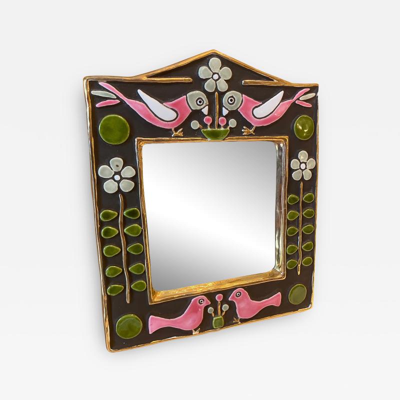 Mithe Espelt Ceramic mirror France 1970s