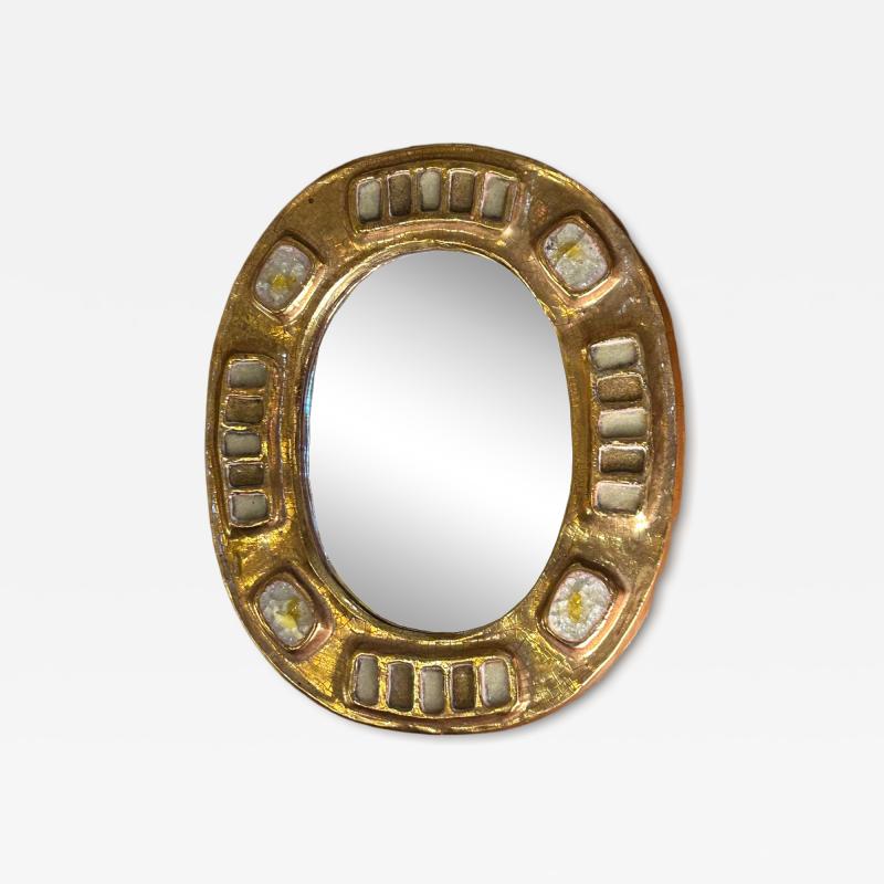 Mithe Espelt Ceramic mirror M rida by Mith Espelt France 1960s