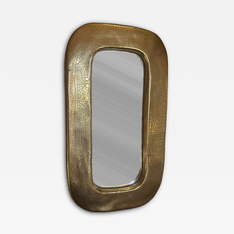 Mithe Espelt Ceramic mirror OBLONG by Mith Espelt France 1960s
