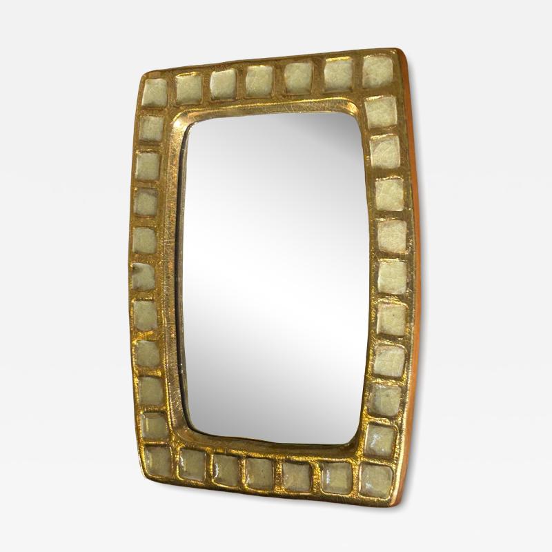 Mithe Espelt Ceramic mirror pate de verre by Mith Espelt France 1960s